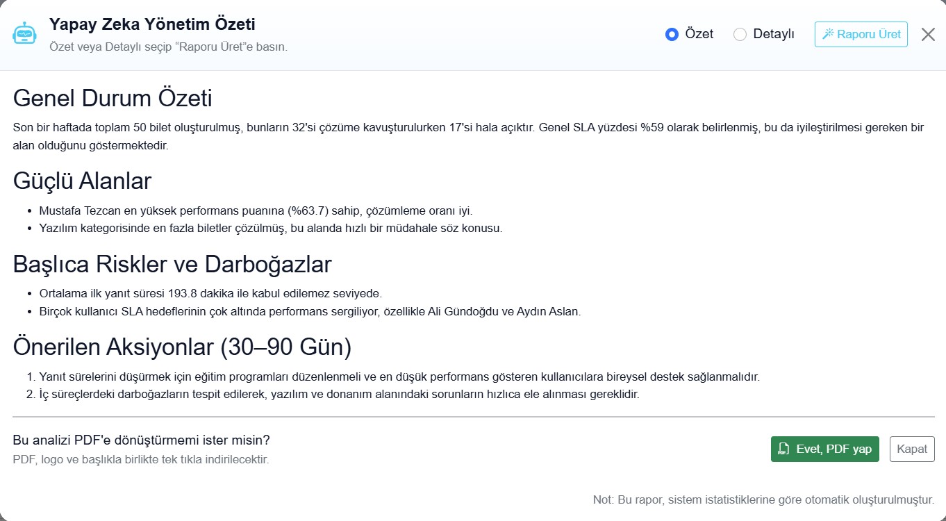 Yapay Zeka Yönetim Özeti